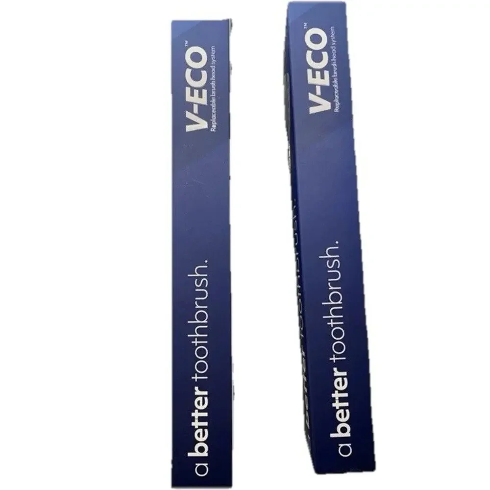 V-Eco Replaceable Brush Head System 2‎ Sets Of Innovative Brush & Heads NEW